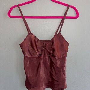 Satin Burgundy Camisole Top small